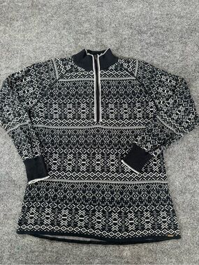 Eddie Bauer Womens Large 1/4 Zip Fair Isle Sweater Long Sleeve‎ Nordic